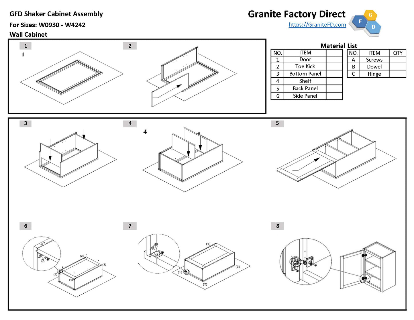 W3618 Wall Cabinet 36"Wx18"Hx12"D