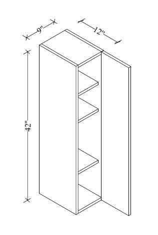 W0942 Wall Cabinet 9"Wx42"Hx12"D