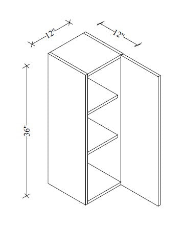 W1236 Wall Cabinet 12"Wx36"Hx12"D