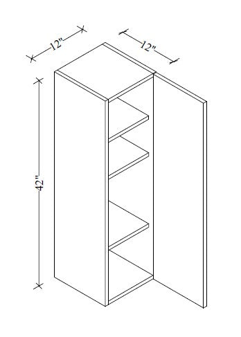 W1242 Wall Cabinet 12"Wx42"Hx12"D