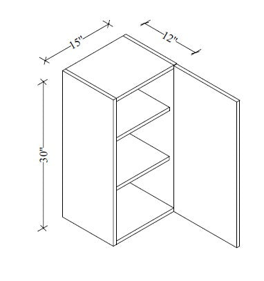 W1530 Wall Cabinet 15"Wx30"Hx12"D