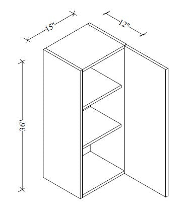 W1536 Wall Cabinet 15"Wx36"Hx12"D