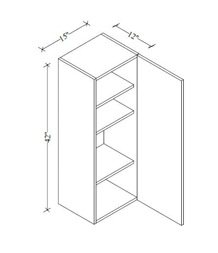 W1542 Wall Cabinet 15"Wx42"Hx12"D