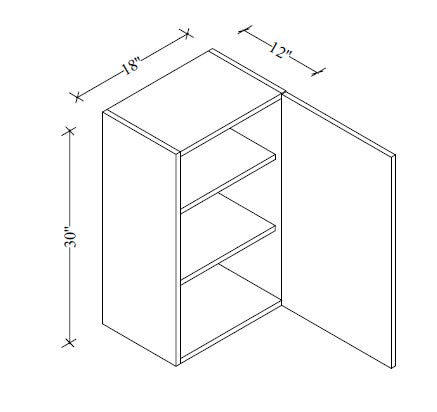 W1830 Wall Cabinet 18"Wx30"Hx12"D