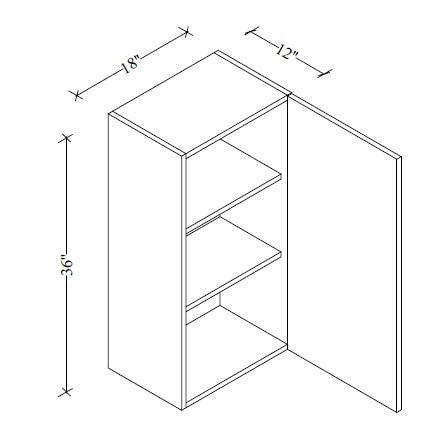 W1836 Wall Cabinet 18"Wx36"Hx12"D