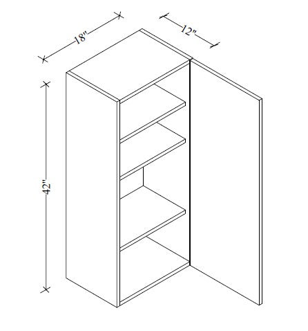 W1842 Wall Cabinet 18"Wx42"Hx12"D