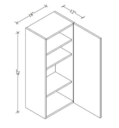 W1842 Wall Cabinet 18"Wx42"Hx12"D