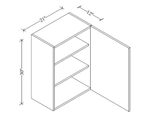 W2130 Wall Cabinet 21"Wx30"Hx12"D