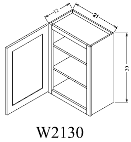 W2130 Shaker Style Wall Cabinet 21"Wx30"Hx12"D