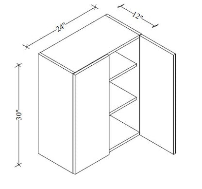 W2430 Wall Cabinet 24"Wx30"Hx12"D