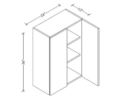 W2436 Wall Cabinet 24"Wx36"Hx12"D