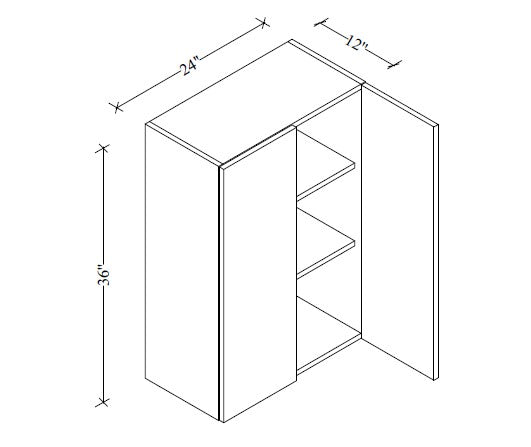 W2436 Wall Cabinet 24"Wx36"Hx12"D