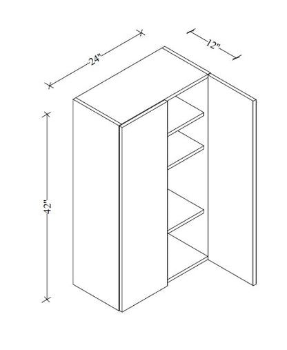 W2442 Wall Cabinet 24"Wx42"Hx12"D