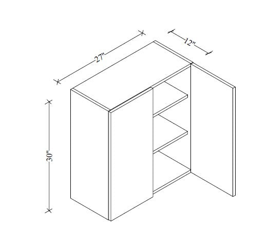 W2730 Wall Cabinet 27"Wx30"Hx12"D