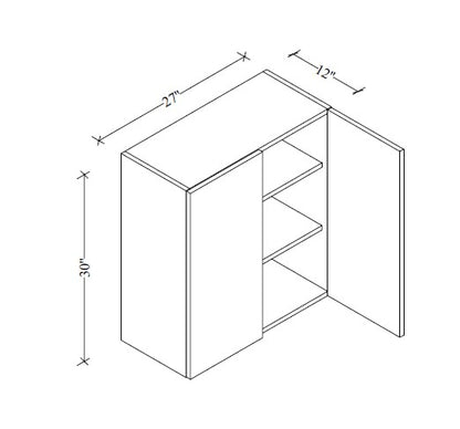W2730 Wall Cabinet 27"Wx30"Hx12"D