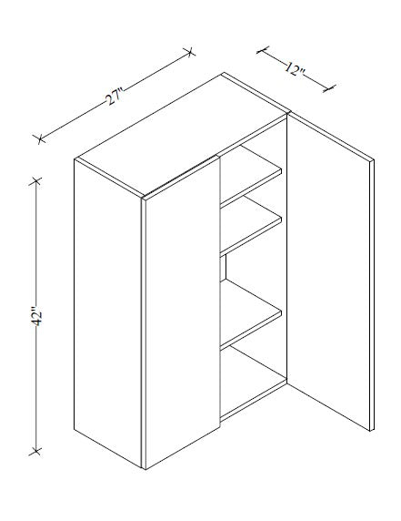 W2742 Wall Cabinet 27"Wx42"Hx12"D