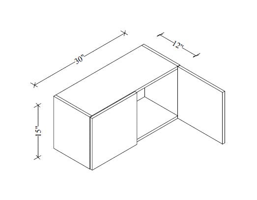 W3015 Wall Cabinet 30"Wx15"Hx12"D