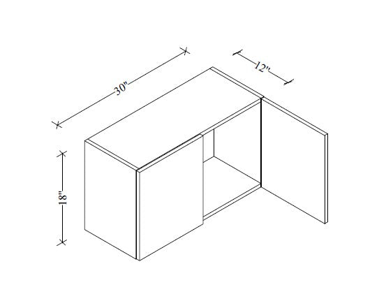 W3018 Wall Cabinet 30"Wx18"Hx12"D