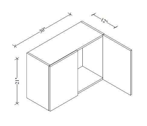 W3021 Wall Cabinet 30"Wx21"Hx12"D