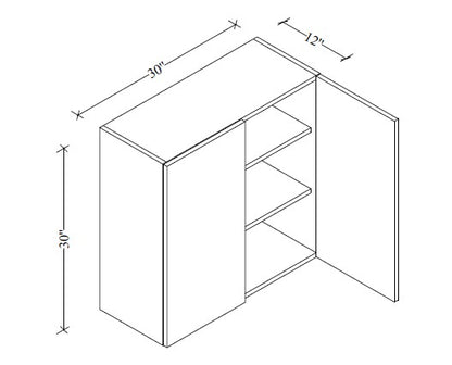 W3030 Wall Cabinet 30"Wx30"Hx12"D