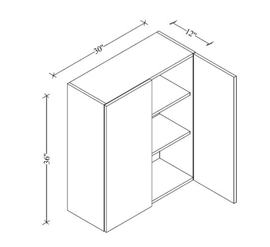 W3036 Wall Cabinet 30"Wx36"Hx12"D