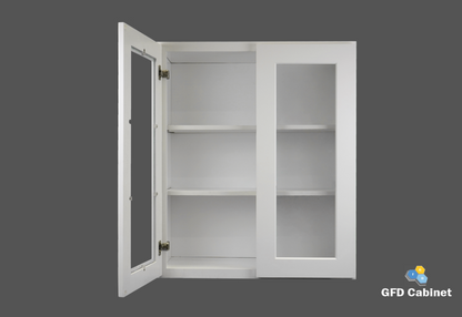 W3036GD Shaker Style Wall Cabinet With Glass Door 30"Wx36"Hx12"D
