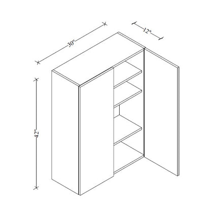 W3042 Wall Cabinet 30"Wx42"Hx12"D