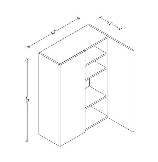 W3042 Wall Cabinet 30"Wx42"Hx12"D