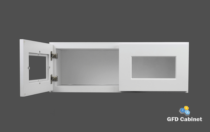 W3312GD Shaker Style Wall Cabinet With Glass Door 33"Wx12"Hx12"D