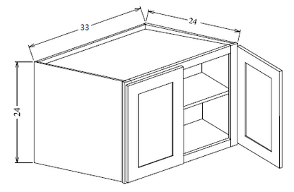 W332424 Shaker Style Wall Cabinet 33"Wx24"Hx24"D