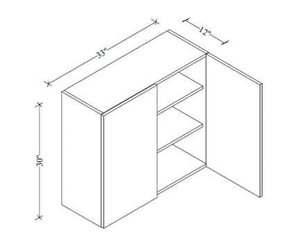 W3330 Wall Cabinet 33"Wx30"Hx12"D
