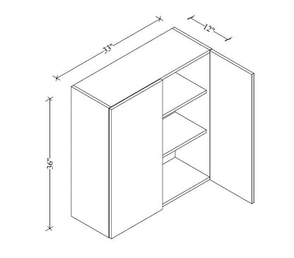W3336 Wall Cabinet 33"Wx36"Hx12"D