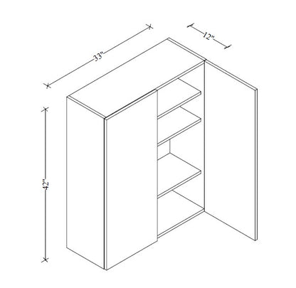 W3342 Wall Cabinet 33"Wx42"Hx12"D