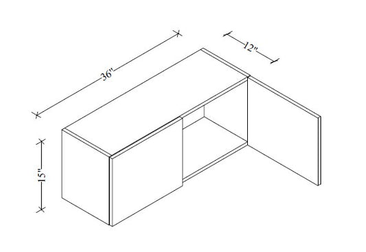 W3615 Wall Cabinet 36"Wx15"Hx12"D