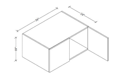 W361824 Wall Refrigerator Cabinet 36"Wx18"Hx24"D