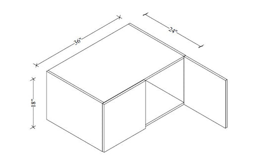 W361824 Wall Refrigerator Cabinet 36"Wx18"Hx24"D