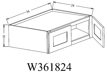 W361824 Shaker Style Wall Cabinet 36"Wx18"Hx24"D