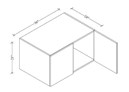 W362124 Wall Refrigerator Cabinet 36"Wx21"Hx24"D