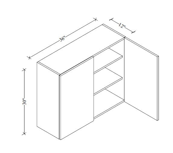 W3630 Wall Cabinet 36"Wx30"Hx12"D