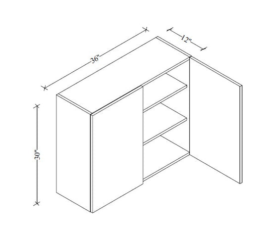 W3630 Wall Cabinet 36"Wx30"Hx12"D