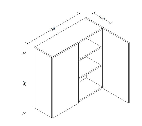 W3636 Wall Cabinet 36"Wx36"Hx12"D