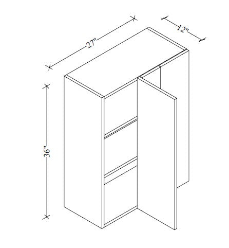 WBC2736 Wall Blind Corner Cabinet 27"Wx36"Hx12"D