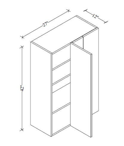 WBC2742 Wall Blind Corner Cabinet 27"Wx42"Hx12"D