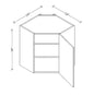 WDC2430 Wall Diagonal Corner Cabinet 24"Wx30"Hx12"D