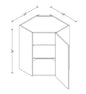 WDC2436 Wall Diagonal Corner Cabinet 24"Wx36"Hx12"D