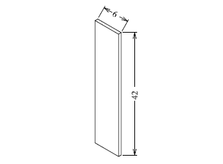 WF642 Shaker Style Cabinet Wall Filler 6"Wx42"H