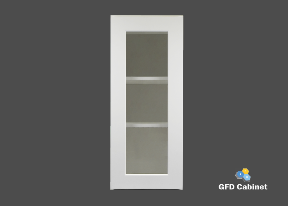 W1542GD Shaker Style Wall Cabinet With Glass Door 15"Wx42"Hx12"D