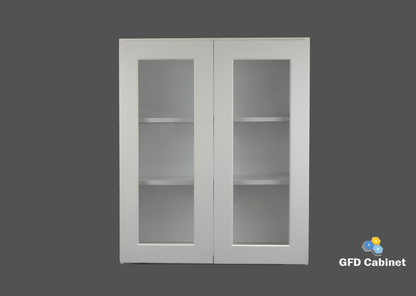 W3036GD Shaker Style Wall Cabinet With Glass Door 30"Wx36"Hx12"D