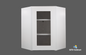 WDC2412GD Shaker Style Wall Diagonal Corner Cabinet With Glass Door 24"Wx12"Hx12"D