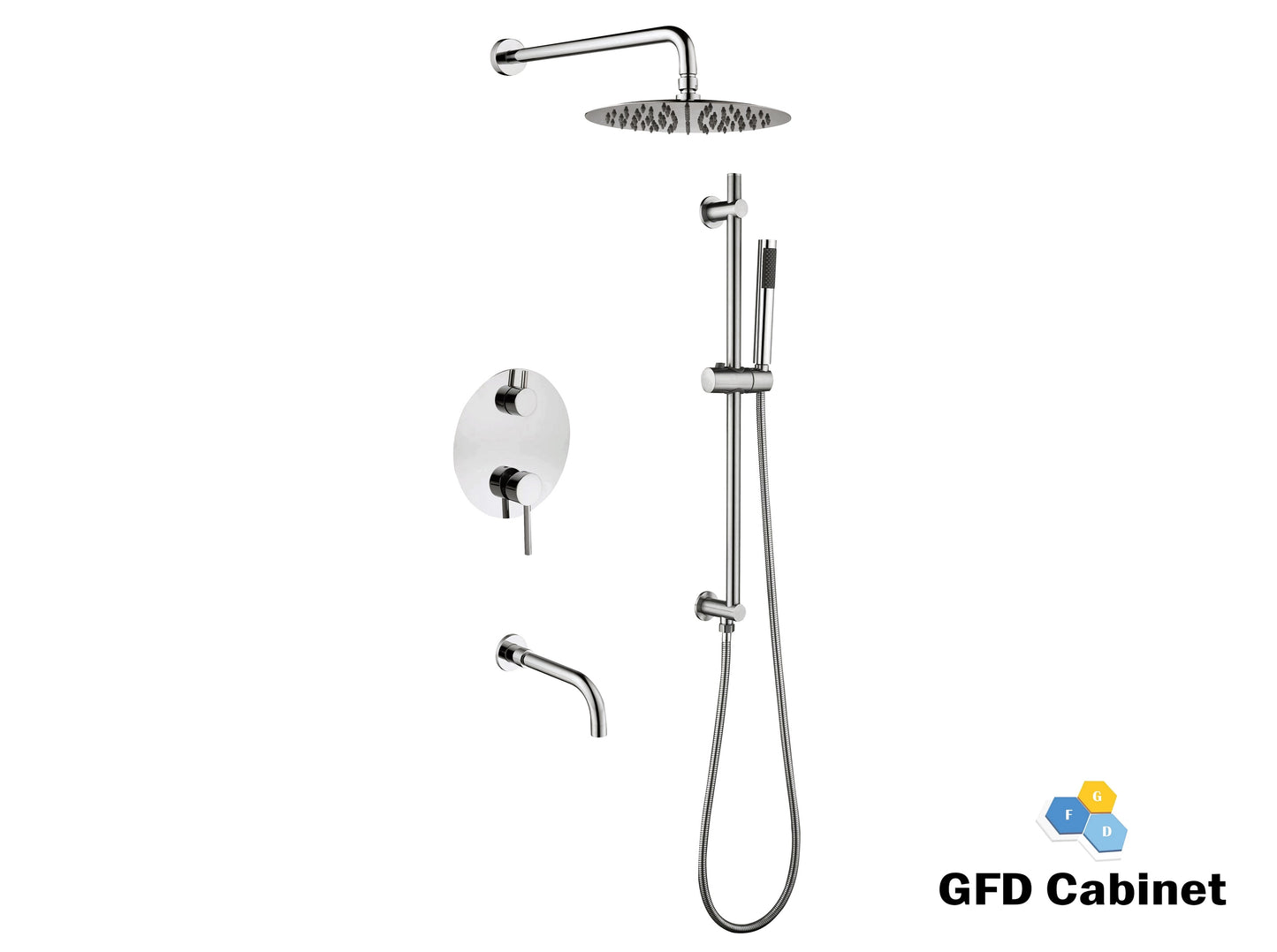 Z612008 Brushed Nickel Single Lever Concealed Bath Shower Faucet
